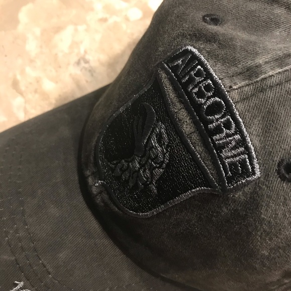 US Army 101st Airborne Cap, Black Subdued Color - Picture 3 of 7